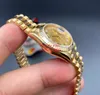 Orologio da donna di lusso quadrante con diamanti romani 69178 26mm grande lente d'ingrandimento impermeabile automatico cinturino in acciaio oro giallo orologi classici con zaffiro