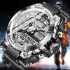 Wristwatches 2023 LIGE Sport Men Quartz Digital Watch Creative Diving Watches Waterproof Alarm Dual Display Clock Relogio Masculino