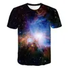 T-shirt da uomo Top da uomo Personalità della moda Stampa 3D Vertigo Manica corta da uomo Casual Cielo stellato Universo Graphic Tees