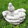 مغذي حمام الطيور على شكل يدوي ، مغذي طيور إبداعي من الراتينج ، زينة حديقة خارجية ، زينة لممر الشرفة ، ساحة Q0811