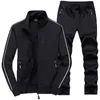 2 peças conjuntos de tracksuit homens plus size l-7xl 8xl jogging sets listred sets esportes terno masculino zíper hoodie + calças sportswear boy y0831