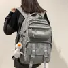 Backpack Large Capacity Waterproof Nylon Women Men Multiple Pockets Laptop Schoolbag For College Couples