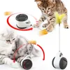 Wiatrak interaktywny Obrotowy kot gry Zabawki Wiosna Pióro Dokuczanie Drapanie Zabawki kulkowe Z Katnip Dostaw Pet Supply