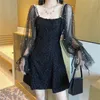 Casual Dresses Heydress 2021 Spring Beauty Charming Sweetheart Long Sleeve Tulle Short Sexy Party Prom Gowns Vestidos De Gala