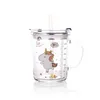 Printing Water Cup Glass Bottle Breakfast Milk Juice High Temperature Scale Kawaii Kitchen Supplies 211122