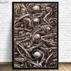 Paintings Hr Giger Li II Alien Poster Horror Artwork Posters And Prints Wall Art Picture Canvas Painting For Living Room Home Deco268F