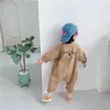 Çocuk Giyim Tulum Sonbahar Erkek Kız Rahat Mektup Takım Denim Bebek Çocuk Giysileri Japanes Kore Tarzı 1-7 Y 211101