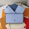 2021 Najnowsze portfele łańcucha skórzanego Empriente 3 w jednej multi Pochette Bag Gradient Flower 6 Colours Lady Fashion Crossbody torebka Mi200R