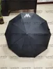 Черные королевские зонты Hipster Автоматические складные роскошные зонты Высокое качество Дизайнерские многофункциональные солнцезащитные зонты для путешествий на открытом воздухе3512340