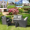 Patio Furniture Outdoor 4Pcs Wicker Rattan Sofaa01 a00