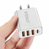 4Ports 30W EU US AC Chargers Home Travel PD Wall Charger Auto Power Adapter For Ipad Iphone 12 13 14 15 Pro max Mini htc Samsung M1