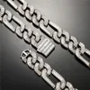 Link Chain Hip Hop Bling Iced Out Cubic 20mm Baguette Zirconia Prong Bracelet Geometrisch vierkant CZ Stone voor mannen Women Sieraden Fawn22