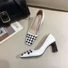 SOPHITINA escarpins femme cuir véritable bout carré peu profond Plaid excellente forme haut talon carré bureau dame chaussures FO06 210513