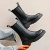 2021 Yeni Kış Tasarımcısı Sıcak Ayak Bileği Goth Kar Moda Kadın Ayakkabı Tıknaz Motosiklet Botları Orta Topuklu Platformu Chelsea Çizmeler Mujer Y1018