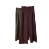[DEAT] Solid Simple High Street High Street Pantalon à taille large Jambe ample Pantalon de style décontracté pour femmes Printemps GX359 210428