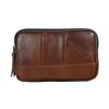 Waist Brown Genuine Leather Pack Hip Bum Zipper Phone Fanny Belt Bag 5' to 6' Cell/Mobile Phone Case For Iphone