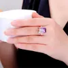 14K Rose Gold Color Gemstones Rings for Women Citrine Amethyst Crystal Zircon Diamonds Luxury Cocktail Party Bague Jewelry Gift9516322
