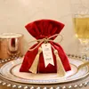 10 pièces/30 pièces étiquettes personnalisables emballées en gros sacs-cadeaux en velours sac d'emballage décoration de mariage boîte de chocolat bébé douche Wrap