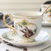Tazze da tè da caffè in stile europea in porcellana che gilda giungla animali da tè tacano da tè caffè presepecop