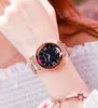 Magneet Dames Horloges Paars Blauw Horloge Dames Pave Bling Bling Starry Crystal Rhinestone Ladys Quartz Vrouwen Afwerking Legering Rose Gold Polwatches Girls