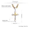 Pendentif Colliers Crucifix Pendentif En Acier Inoxydable Collier Jésus Catholique Religieux Sans Collier Hommes Chaîne En Or Robuste Chaînes Byzantines