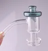 Pak Flat Top Terp Slurper Roken Quartz Banger met Glas Gekleurde Carb Cap 4590 Nagels voor Water Bongs DAB RIGS