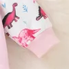 Toddler Baby Girls Clothes Sets Cute Letter Printed Hoodie Pink Autumn Tops+cartoon Dinosaur Print Pants Children Casual Outfits