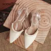 SOPHITINA Sandalen Frauen Concise Sommer Perle String Bead Leder Sandalen Seltsame Stil Knöchel Riemen Elegante Dame Schuhe AO878 210513