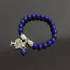 Charmarmband Reiki Healing Natural Stone Lapis Lazuli Flower Tree Armband Mala Pärlor Meditation Energi Bangles