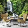 Vert Forest Waterfall Custom Custom 3D Murals Papier peint Salon Chambre à coucher Sofa TV Fond Naturel Paysage Photo