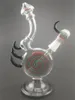 Nytt färgstarkt mönster kreativt glas bong hookah vatten rökning rör shisha med ox horn