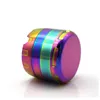 Zinc Alloy dia. 63 ice blue Tobacco Smoking Grinder 4 Layer Parts Grinders Herb Smoke Spice Crusher With teeth rainbow