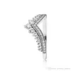 Véritable CZ Diamond Wedding Crown Rings définit la boîte d'origine pour Pandora 925 Sterling Silver Princess Wish Ring Femmes bijoux de créateurs de luxe