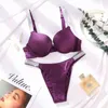 2 pièces Bikinis Set Lettre Sexy Bras Sous-vêtements Femmes Ensembles Rose Confort Push Up Plus Taille Soutien-gorge Panty Lingerie Ensemble 211104