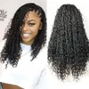 M&H Natural Black Color Box Crochet Braid Hair Lace Front Wigs Pre Plucked Braided Synthetic Braids For Women