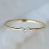 Tiny 14K Gold Love Heart Diamond Pieces Of Exquisite Small Fresh Style Dames Verlovingsring Sieraden Geschenken