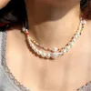 DIEZI Korean Bohemian Baroque Imitation Pearl DIY For Women Girls Choker Multicolor Beads Necklace Jewelry