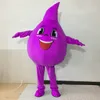 Halloween Purple Water drop Mascot Costume High Quality Cartoon Plush Anime theme character Adult Size Christmas Carnival Birthday Party Outdoor Outfit
