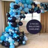 106 stks retro kleur marine blauwe ballonnen garland goud zilver confetti ballon boog verjaardag baby shower bruiloft decor 210626