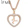 Hängsmycke Halsband 2021 Kapital Initial Y Brev Kvinnor Halsband Charms Heart Crystal Statement Pendants Guld Silver Färg Smycken