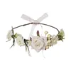 Hårklipp Barrettes Flower Bridal Headbands är mer charmig och vacker simulering tyg färg ros bohemian krans huvudbonad