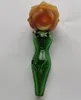 Glass Rose Shape Smoke Pipe 4.9 inch tobacco dry herb hand smokes dab rig smoking pipes