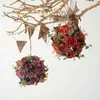 Artificielle Pivoine Fleur Boule Tissu Soie Hortensia Rose Couronne De Fleurs Pour Arbre De Noël Fête De Mariage Pendentif Mur Décor 211104