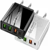 Charge rapide ue US UK type c chargeur PD QC3.0 4 Ports chargeurs muraux 36W pour Iphone 15 11 12 13 14 Samsung s20 s21 htc téléphone android