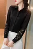 JXMYY mousseline de soie haut de gamme noir chemise professionnelle à manches longues femme grand nom tempérament chemisier femme chemise de printemps 210412
