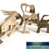 Nouveau chiot bois chien famille artisanat Figurine bureau Table ornement Sculpture modèle créatif maison bureau décoration amour animal Sculpture prix usine conception experte