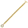 Pulsera de acero inoxidable con relleno de oro de 6 mm para hombres y mujeres, cadena de eslabones de cable trenzado, joyería de diseño único TBS012