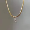 Ingelegde zirkoonbrief Initiële hanger ketting voor vrouwen gouden ketting schattige charmes collier alfabet kettingen sieraden vrienden cadeau