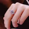 Original 925 Silver Square Ring Asscher Cut simulé Diamond Wedding Engagement Cocktail Femmes Topaze Anneaux Finger Fine Bijoux