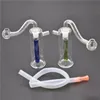 CHAUD EN VENTE 8 cm Ambre/Bleu/Vert Pas Cher 10mm verre brûleur à mazout plate-forme bong pas cher mini verre downstem fumer eau verre bong